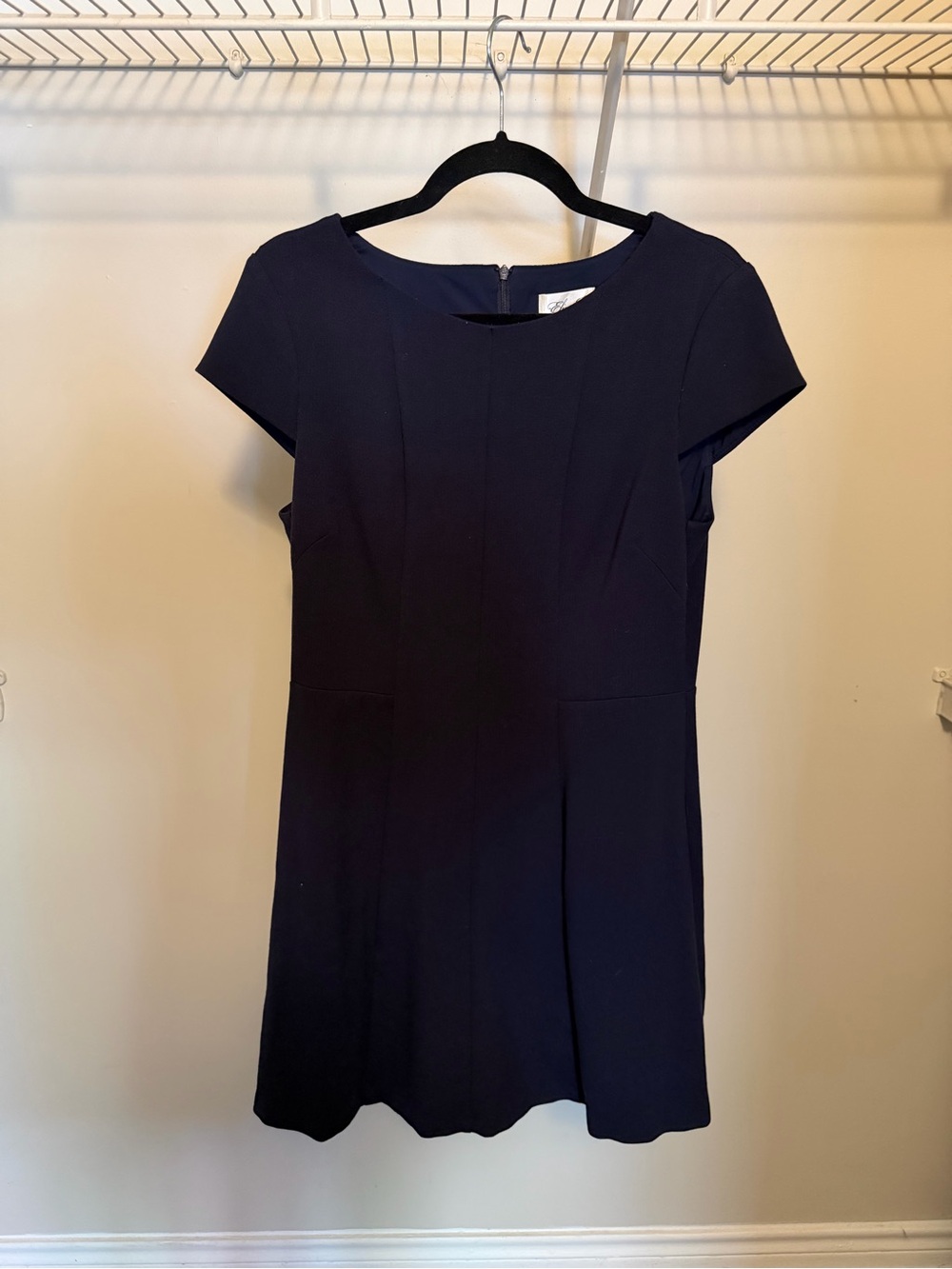 Eliza J Navy Cap-Sleeve Mini Dress